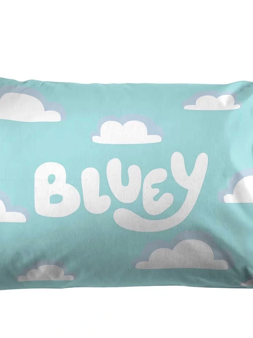 Bluey-Inspired Kids Twin Sheet Set in Aqua and White